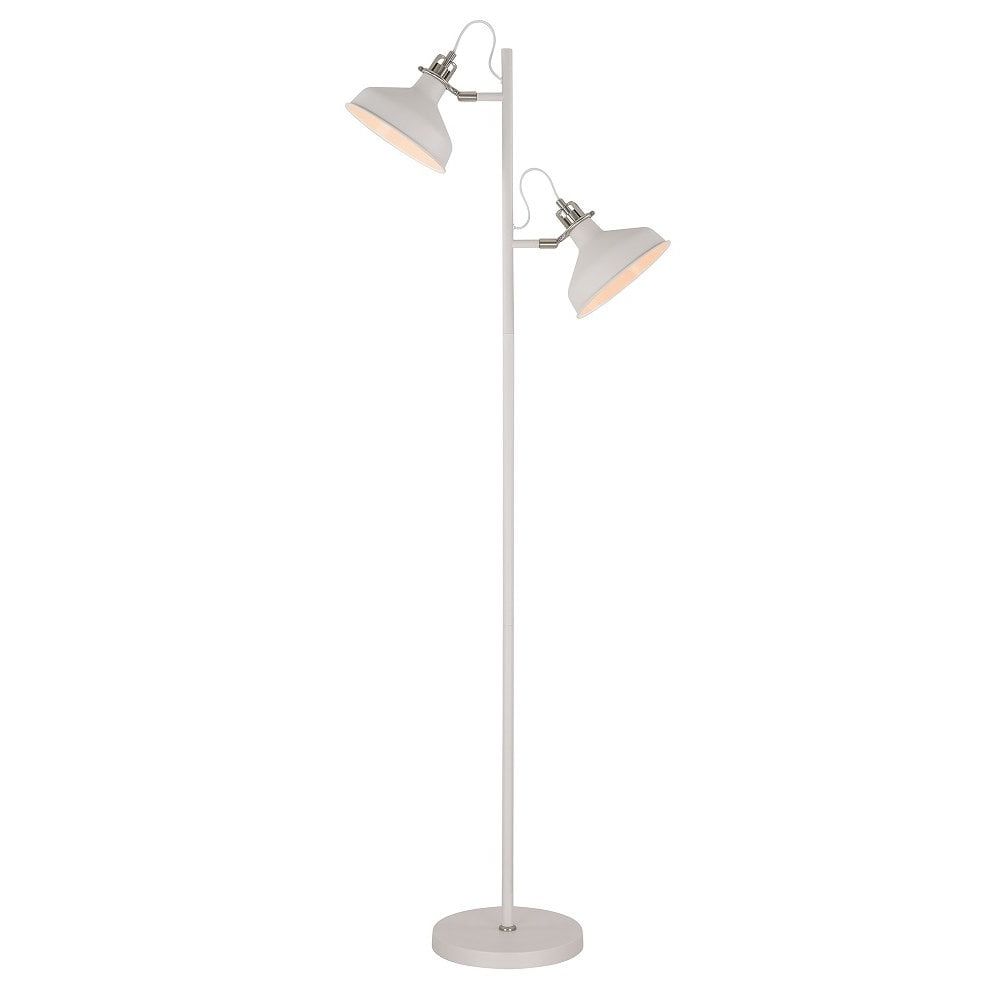 Most Popular Matt White Vintage Floor Standing Lamp With Two Adjustable Angled Shades Regarding 2 Light Standing Lamps (View 2 of 10)