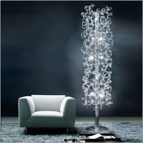 Most Popular Metal Lux Astro 10 Light Crystal Glass Floor Lamp 206. (View 1 of 10)