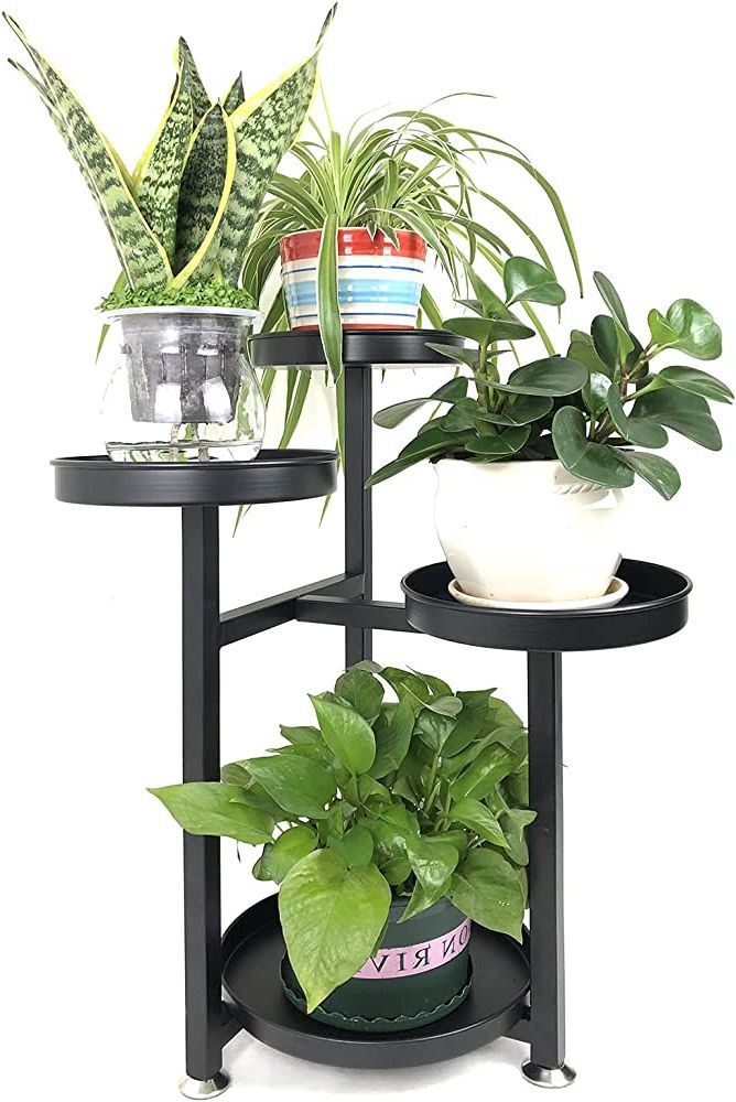 Most Recent 24 Inch Plant Stands With Amazon : Plant Stand Indoor,metal Outdoor Plant Shelf Tall For Small  Plants,24 Inches In Height,tiered Plant Holder Table Plant Pot Stand For  Living Room Corner Balcony Window Patio,black（4 Tiers） : Patio, Lawn (View 5 of 10)