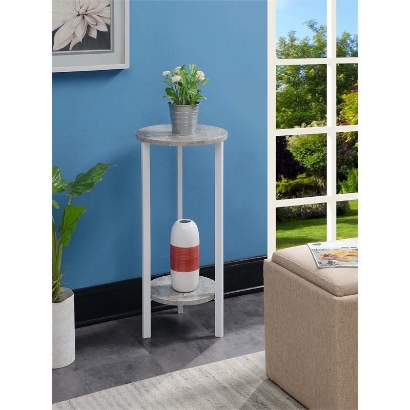 Most Recent 31 Inch Plant Stands Intended For Convenience Concepts Graystone 31 Inch 2 Tier Plant Stand, Faux Birch/white  – Walmart (View 3 of 10)