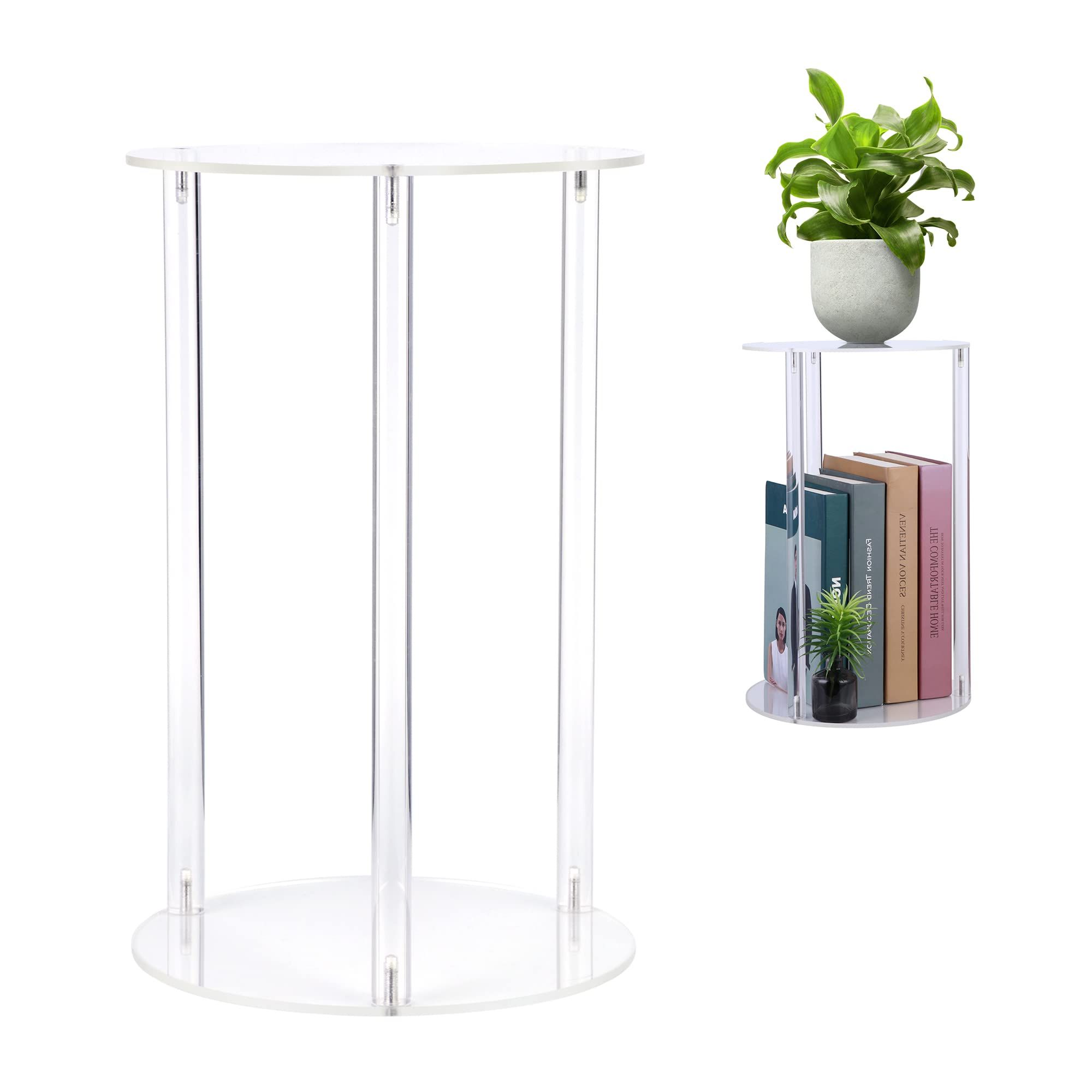 Most Recent Amazon: Yourgift Plant Stand Indoor Outdoor, Acrylic Planter Stand For  Indoor Plants, Multi Purpose Plant Holder Shelf For Flower Pots Corner  Display Rack For Event Decor Living Room Balcony Garden Patio (clear) : For Clear Plant Stands (View 3 of 10)