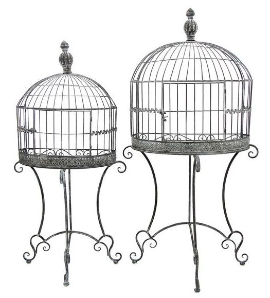 Most Recent Ancient Grey Plant Stands Intended For Wall Half Cage Plant Stands (set Of 2) – Antique Gray Only $ (View 5 of 10)