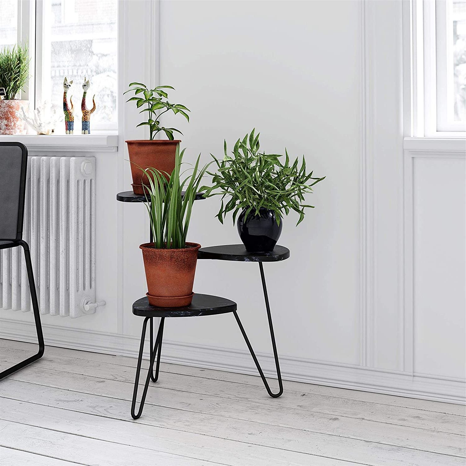 Most Recent Black Marble Plant Stands With Regard To Novogratz (uk) Athena Plant Stand – Black Marble : Amazon.co (View 3 of 10)