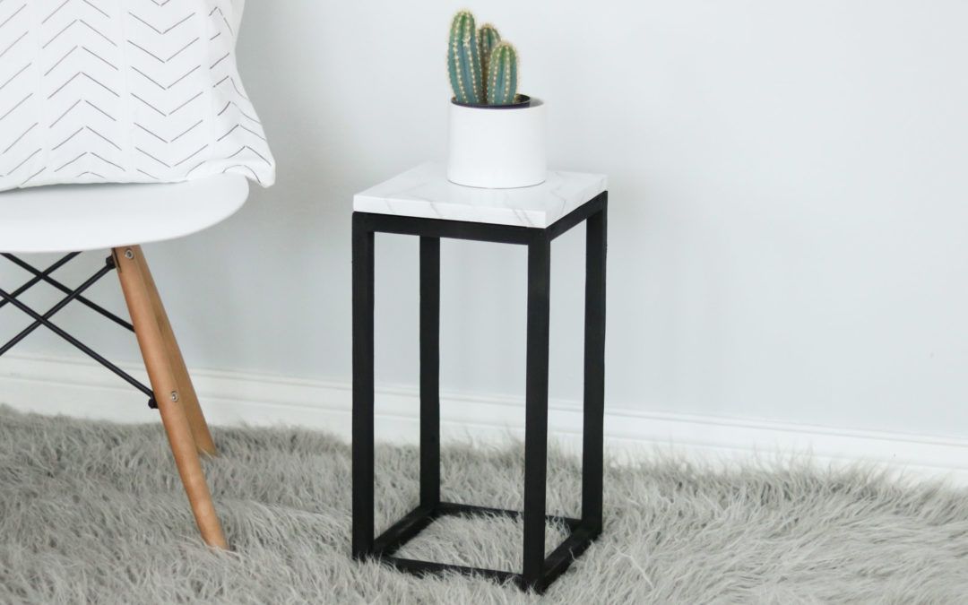 Most Recent Diy Plant Stand + Easy Faux Marble Effect! – Lily Ardor Throughout Marble Plant Stands (View 2 of 10)