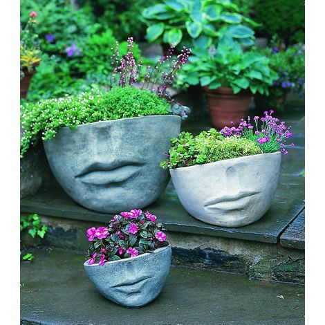 Most Recent Faccia Large Face Planter – Greystone (14 Finishes Available) – Scenario  Home Within Greystone Plant Stands (View 10 of 10)