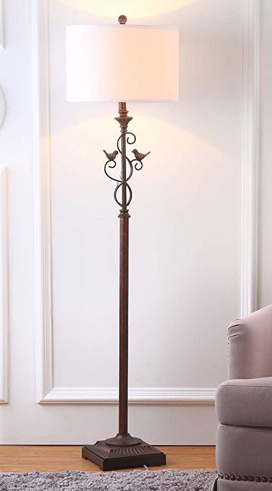 Most Recently Released 61 Inch Standing Lamps Inside Safavieh Lighting Collection Birdsong Traditional Rustic Farmhouse  Oil Rubbed Bronze 61 Inch Living Room Bedroom Home Office Standing Floor  Lamp (led Bulb Included) (View 1 of 10)