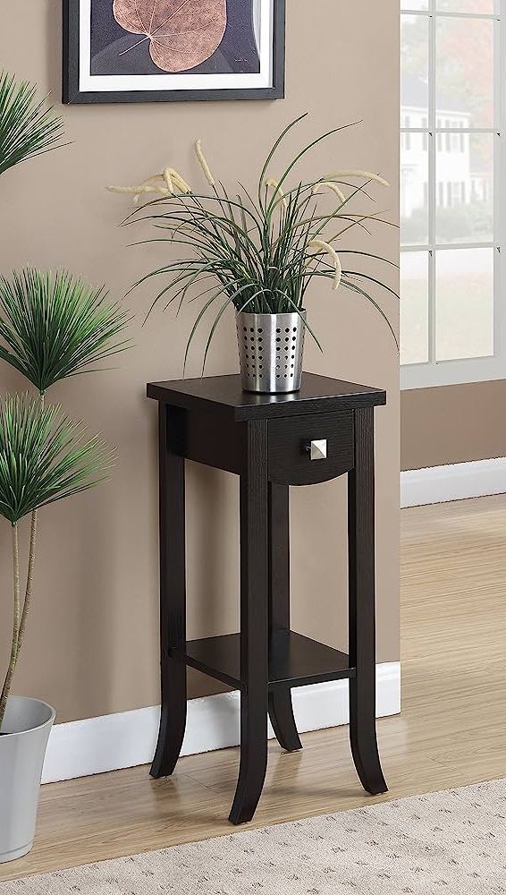 Most Recently Released Amazon : Convenience Concepts Newport Prism Medium Plant Stand,  Espresso : Patio, Lawn & Garden Intended For Prism Plant Stands (View 10 of 10)