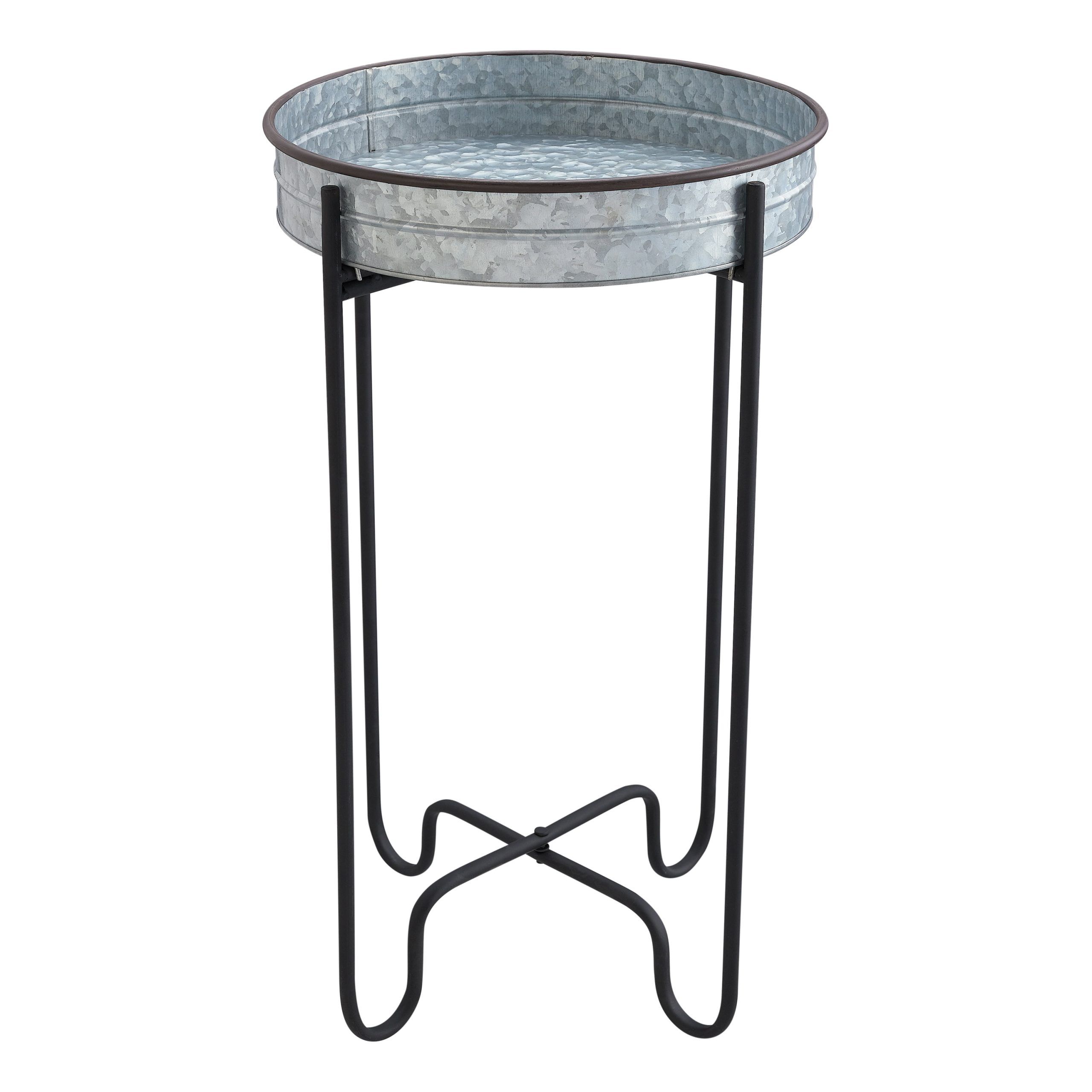 Most Recently Released Galvanized Plant Stands Regarding Better Homes & Gardens 13" X 13" X 22" Silver And Black Iron Plant Stand –  Walmart (View 3 of 10)