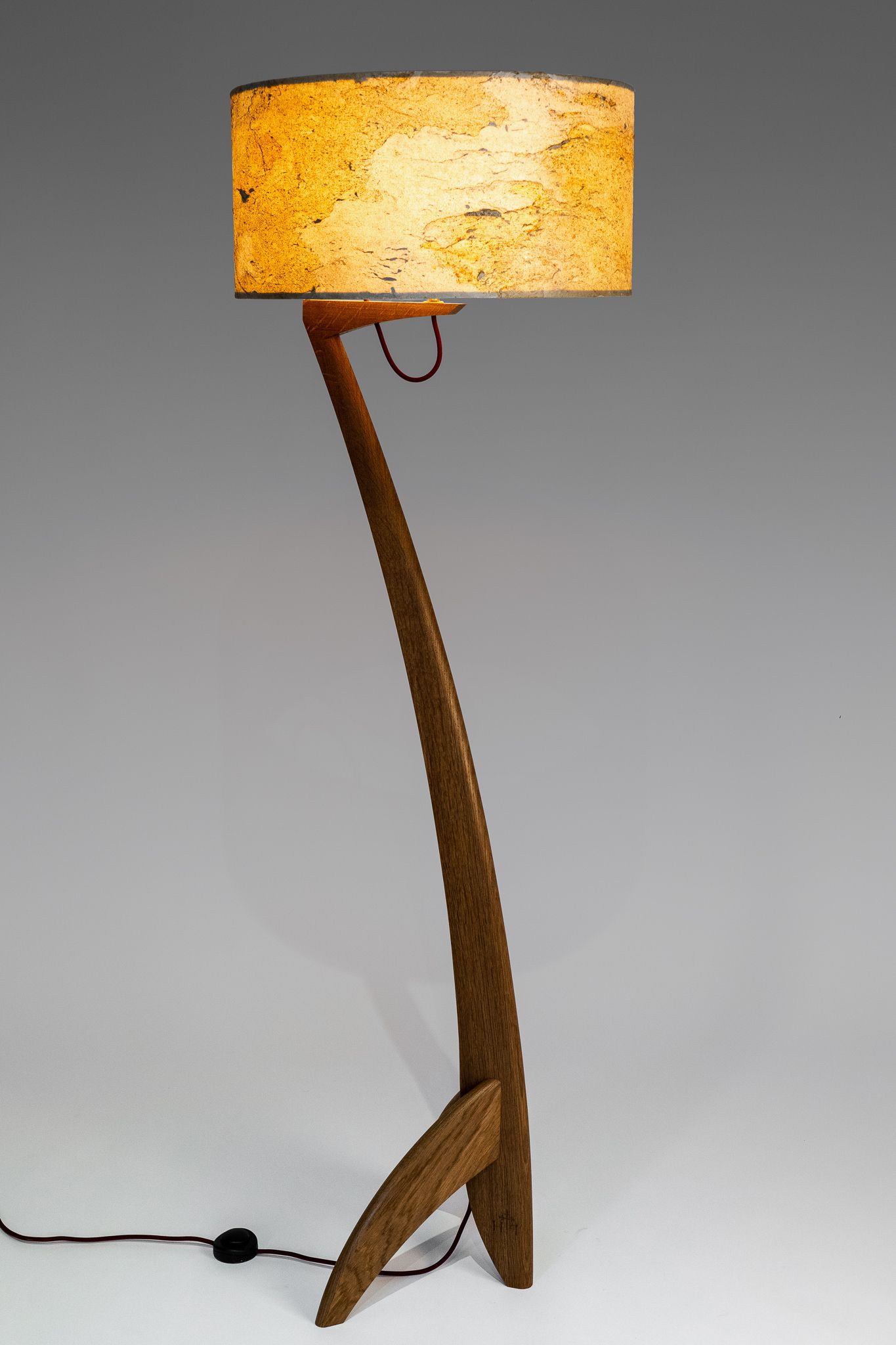 Most Recently Released Heron Lamp Fumed Oak – Peter Hall & Son – Made In Cumbria Throughout Oak Standing Lamps (View 7 of 10)