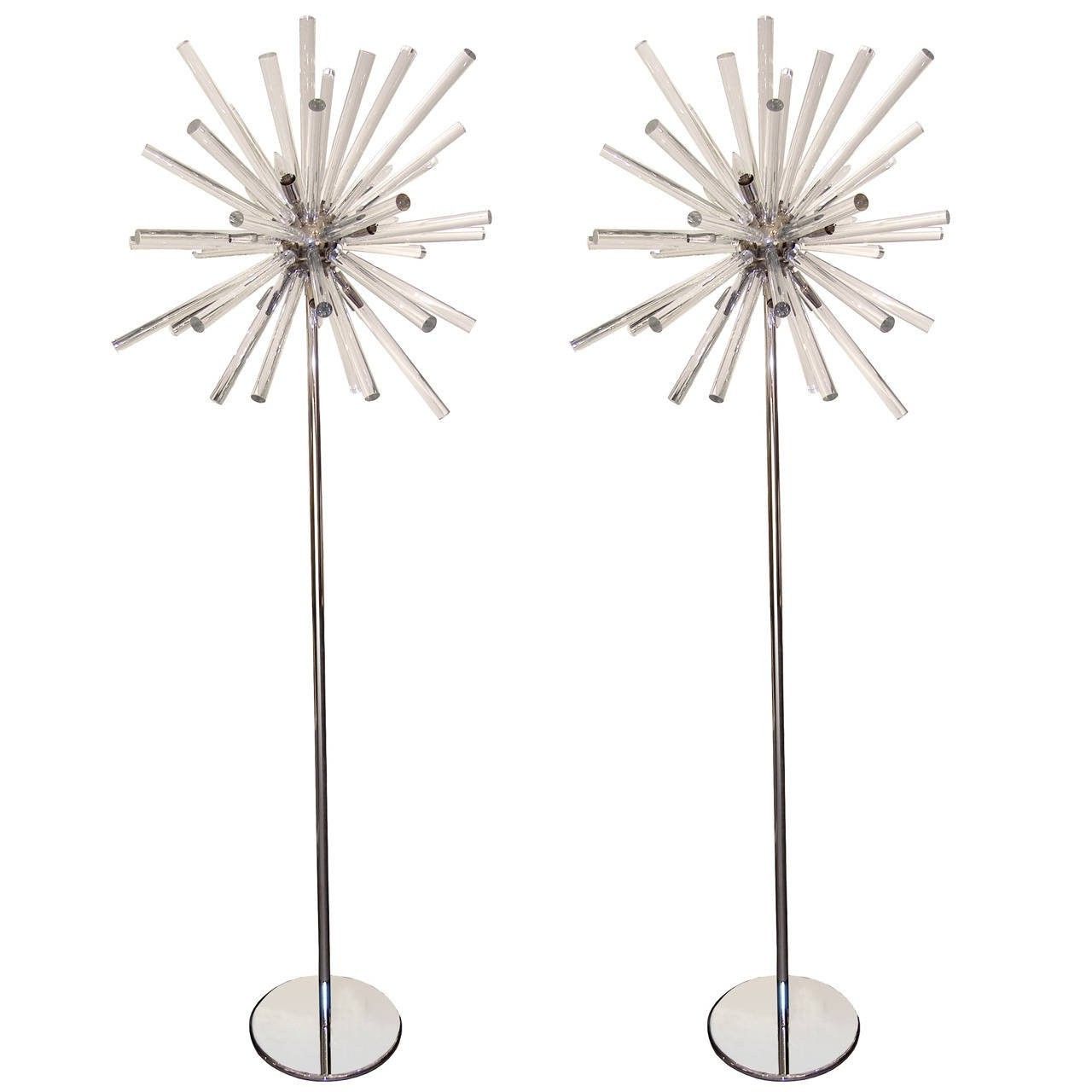 Most Recently Released Sputnik Standing Lamps Within Pair Of Stainless Steel And Glass Sputnik Floor Lamps – Floor Lamps –  Lighting – Inventory (View 9 of 10)