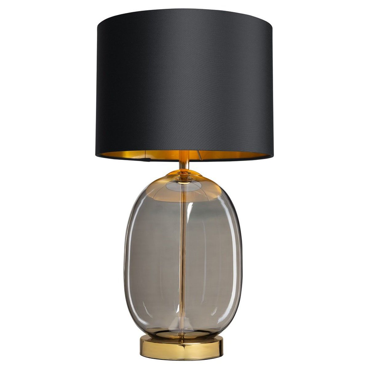 Most Recently Released Standing Lamp Salvador Table Lamp Lampshade Black Glass Base Smoke Golden  Details Kaspa Within Smoke Glass Standing Lamps (View 9 of 10)