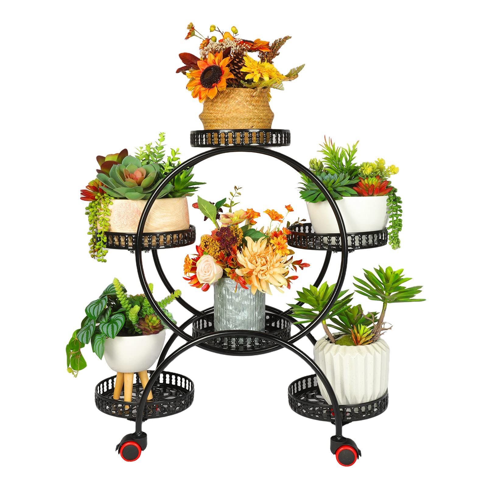 Most Up To Date Metal Plant Stand Rack, 6 Potted Plant Stands For Indoor Plants Flower Stand  Outdoor Plant Stand For Patio, Garden, Living Room, Corner Balcony And  Bedroom (6 Flowerpots) Pertaining To Patio Flowerpot Stands (View 6 of 10)
