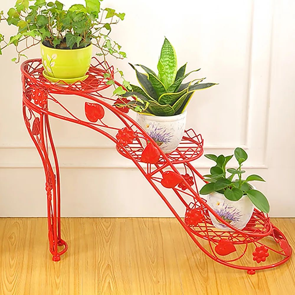 Most Up To Date Unique High Heel Plant Stand In Black/red Metal Red Homary Regarding Red Plant Stands (View 10 of 10)