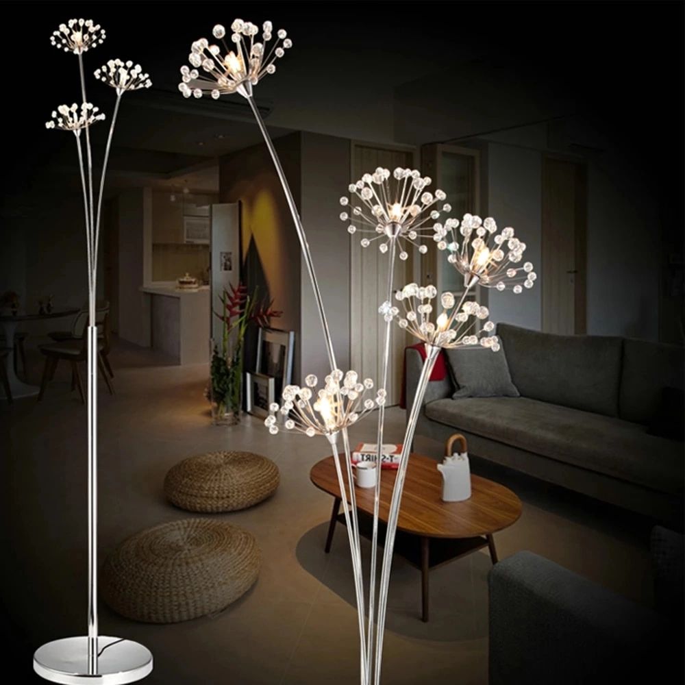 New Modern Crystal Floor Lamp For Living Room Flower Decorative Led Steel Standing  Lamps Bedroom Classic Lightitaly Designer – Floor Lamps – Aliexpress Within Well Known Flower Standing Lamps (View 8 of 10)