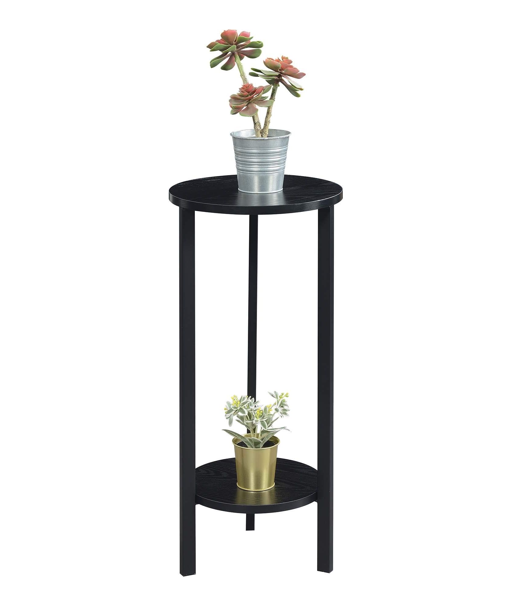 Newest Convenience Concepts Graystone 2 Tier Plant Stand, 31", Black/black Pertaining To Greystone Plant Stands (View 5 of 10)