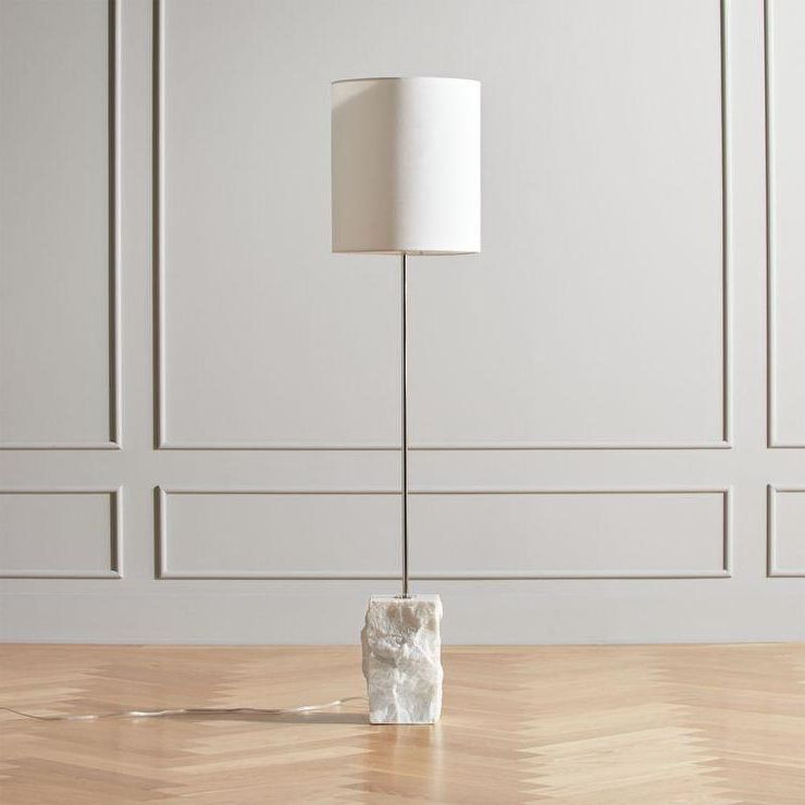Newest Marble Base Standing Lamps Pertaining To Raw Marble Base Nickel Floor Lamp (View 7 of 10)