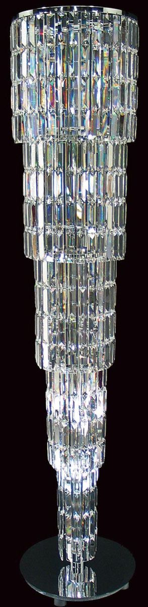 Padua Large Chrome 15 Light Lead Crystal Column Floor Lamp Intended For Preferred Wide Crystal Standing Lamps (View 6 of 10)