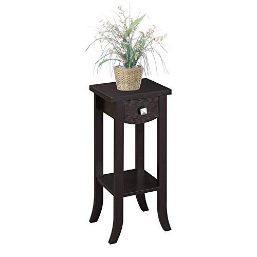 Popular Amazon : Convenience Concepts Newport Prism Medium Plant Stand In  Espresso Wood Finish : Patio, Lawn & Garden Pertaining To Prism Plant Stands (View 2 of 10)