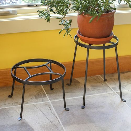 Popular Set Of 2 Diamond Plant Stands Wrought Iron Indoor/outdoor – Etsy For Iron Plant Stands (View 6 of 10)