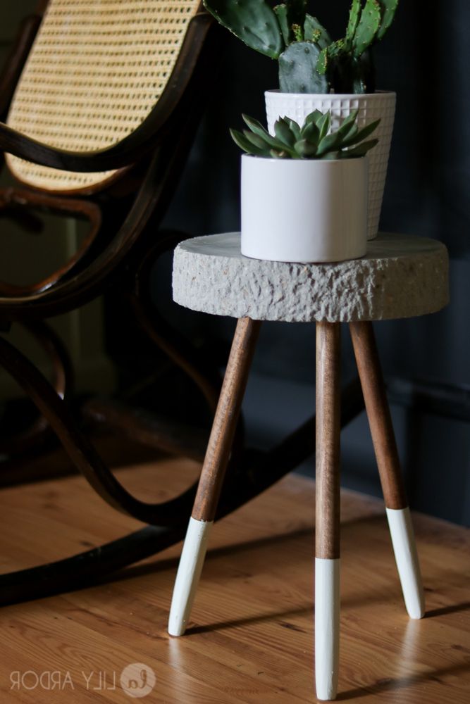 Raw Edge Concrete Plant Stand — Diy —>> Tutorial Pertaining To Fashionable Cement Plant Stands (View 3 of 10)