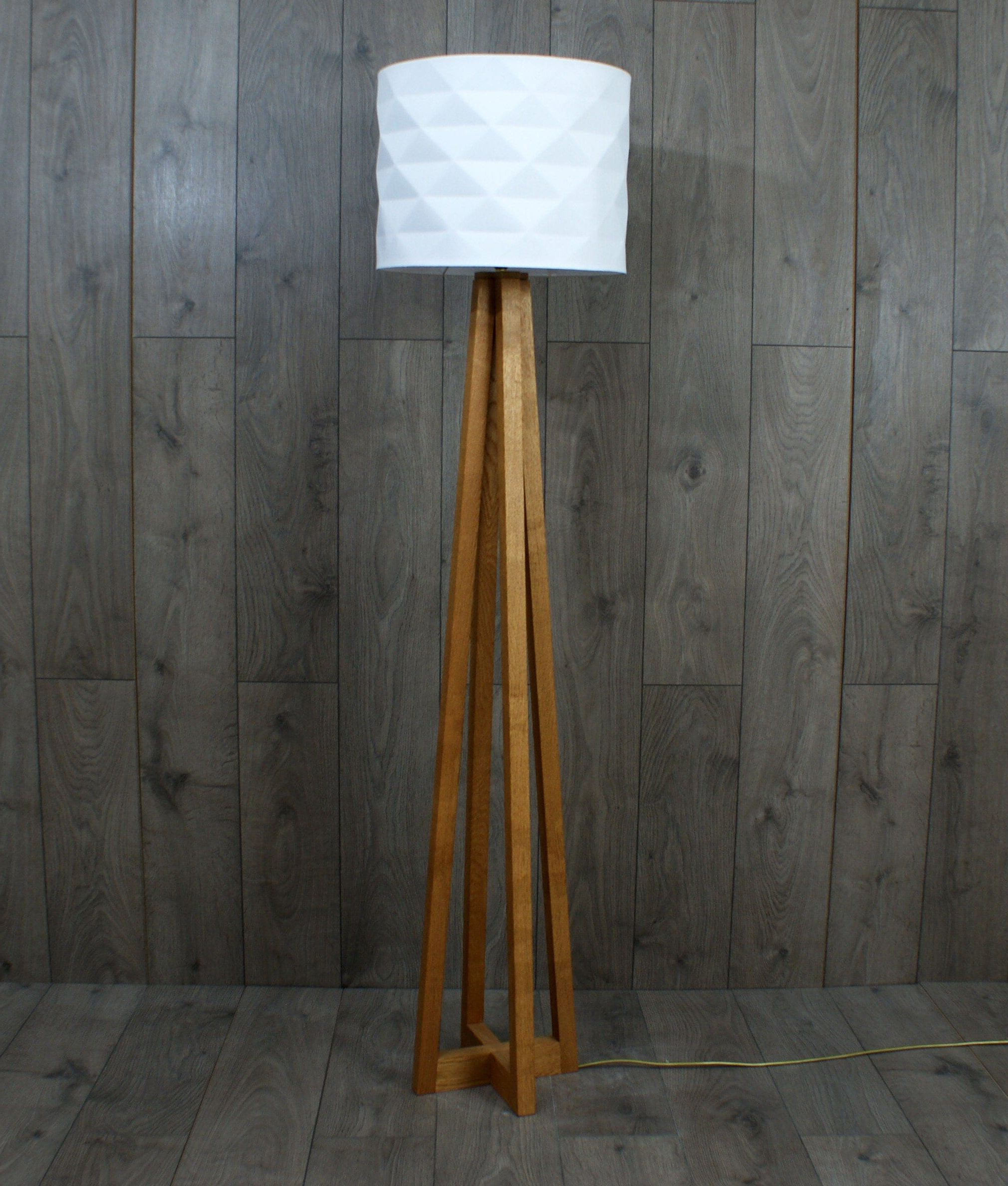 Recent Avenir Lamp Handmade Oak Tripod Floor Lamp – Etsy Uk Within Oak Standing Lamps (View 9 of 10)