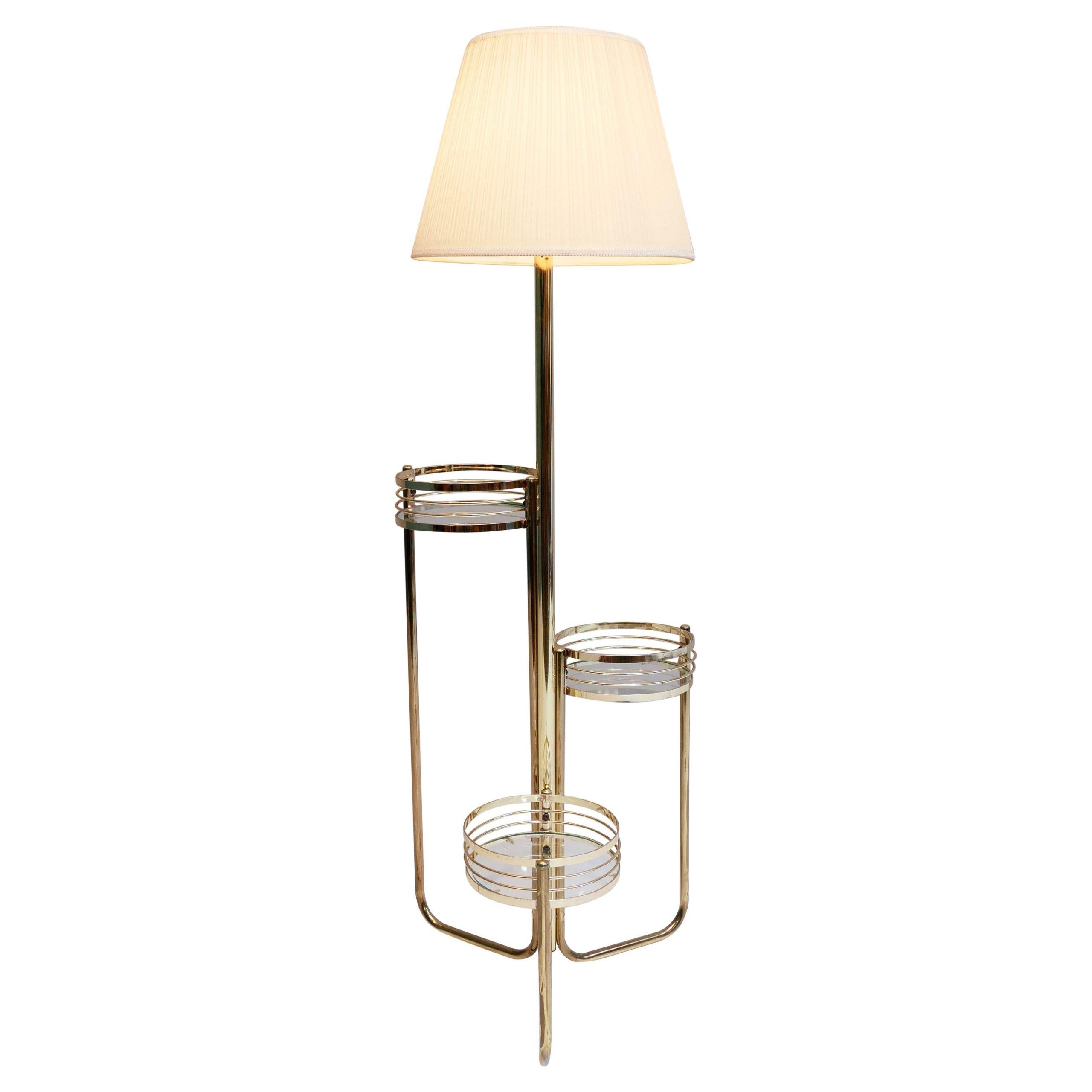 Recent Italian Floor Lamp With 3 Tier Shelves, 1970s For Sale At 1stdibs (View 7 of 10)