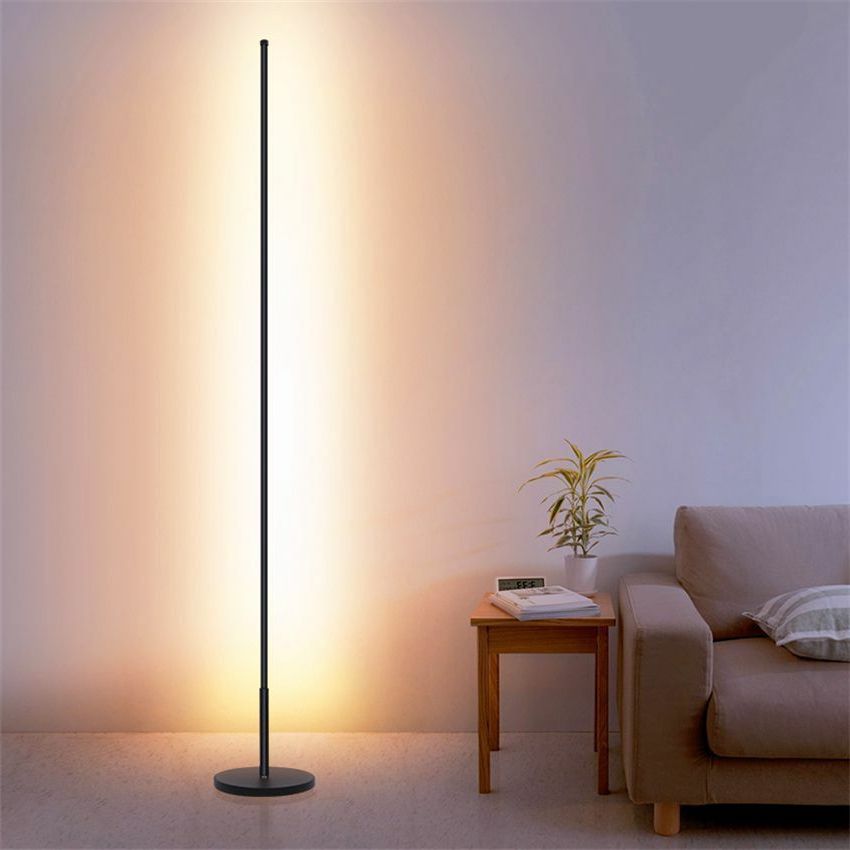 Recent Minimalist Led Floor Lamps Aluminum Living Room Standing Long Pole Light  90 260v (View 8 of 10)