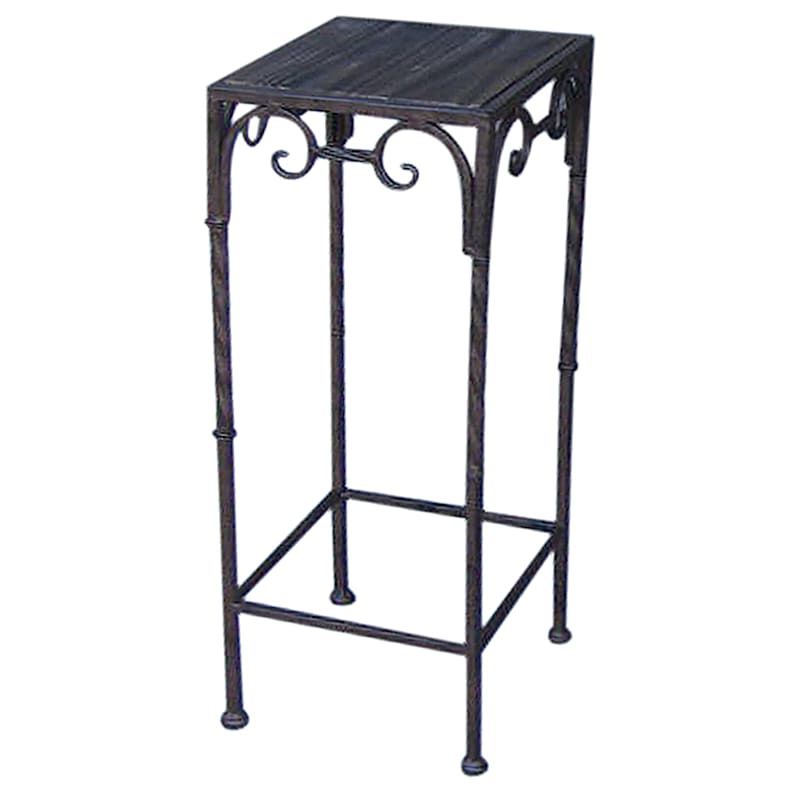 Recent Square Wood Top Plant Stand With Brown Twist Metal Leg, Large (View 8 of 10)