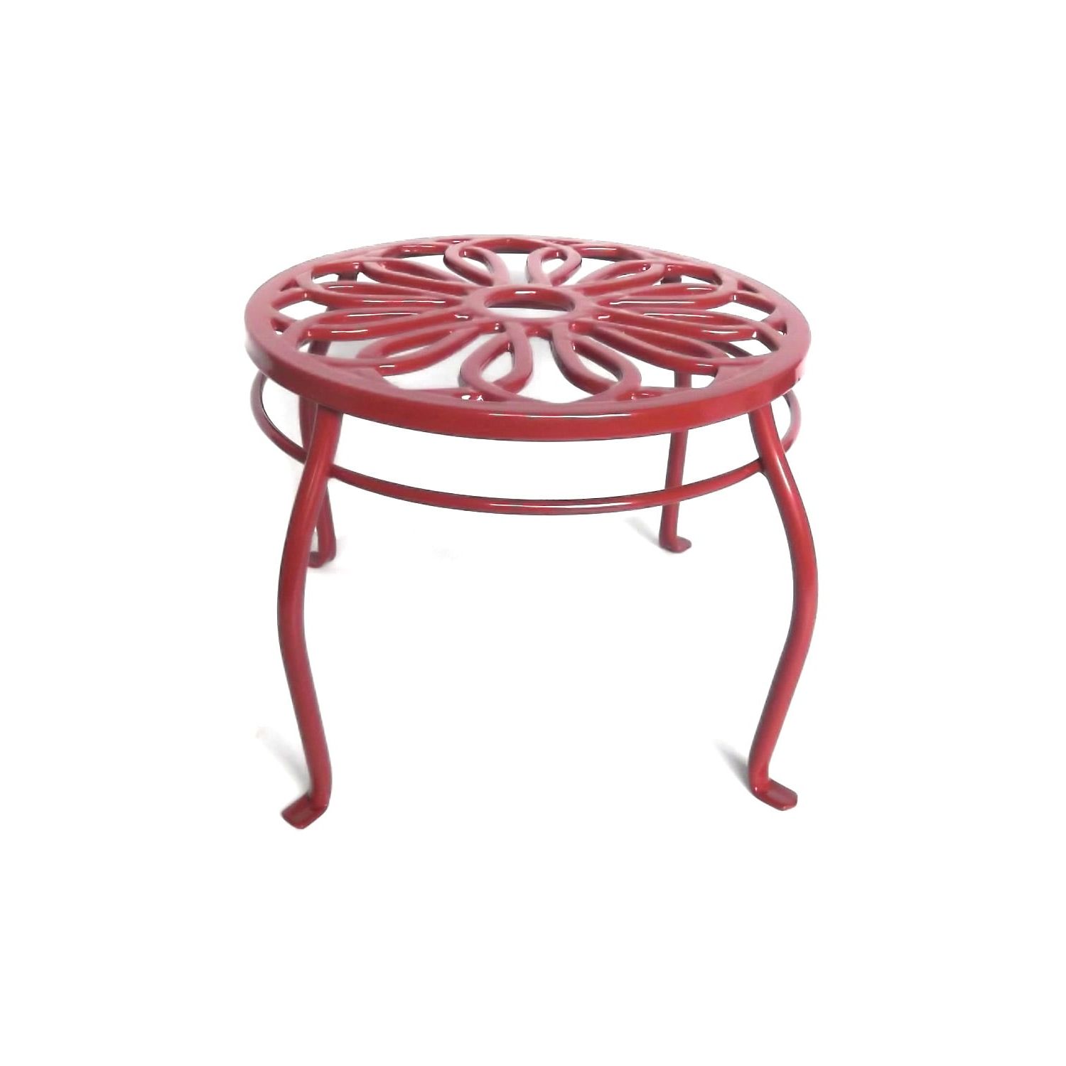 Red Plant Stands Throughout Most Popular Allen + Roth 9 In Red Round Steel Plant Stand In The Plant Stands  Department At Lowes (View 7 of 10)