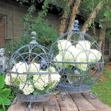 Round Globe Plant Stands (set Of 2) – Antique Blue Only $ (View 1 of 10)