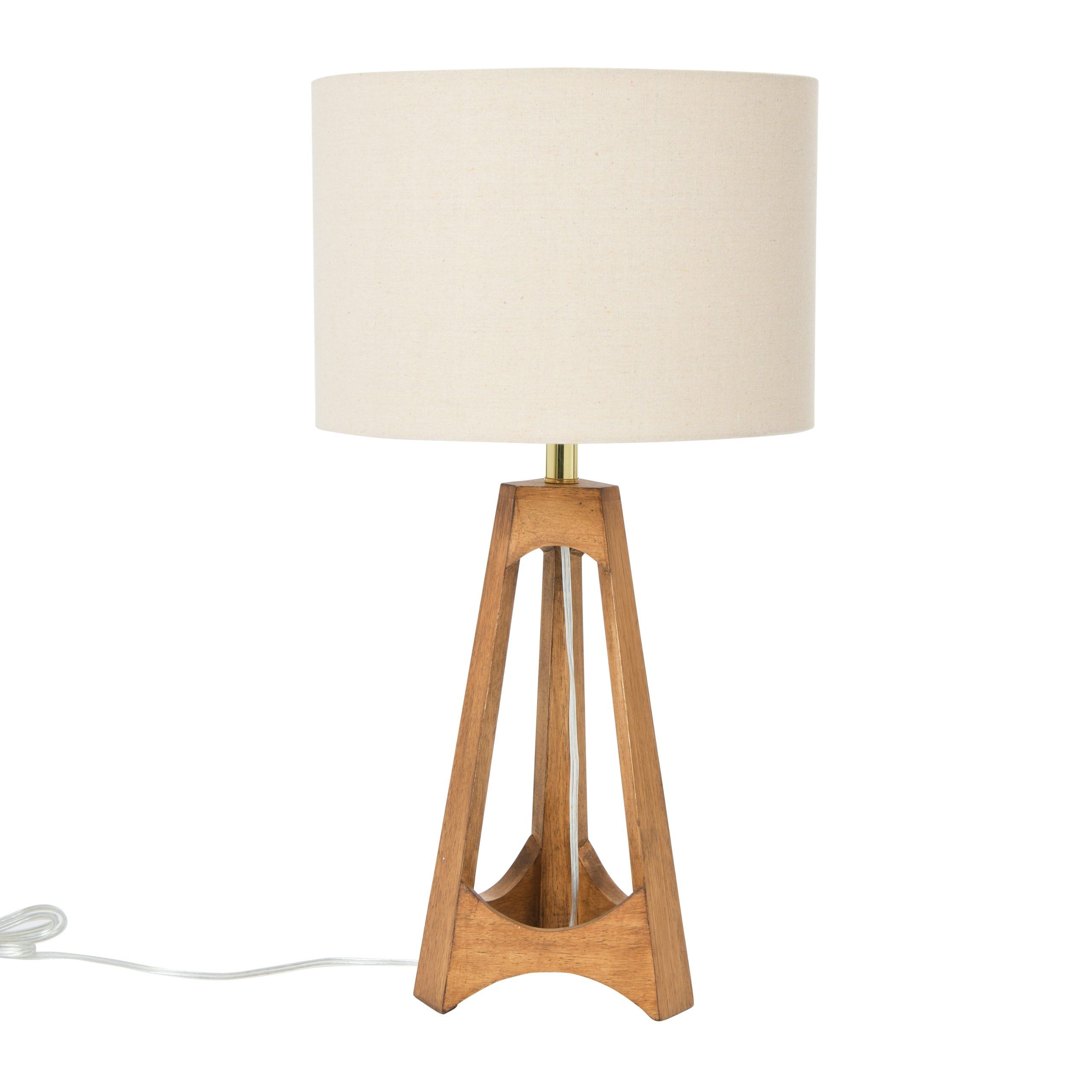 Rubberwood Standing Lamps With Regard To Well Known Desert Fields A Frame Rubber Wood Table Lamp With Cream Linen Shade,  Espresso – Walmart (View 7 of 10)