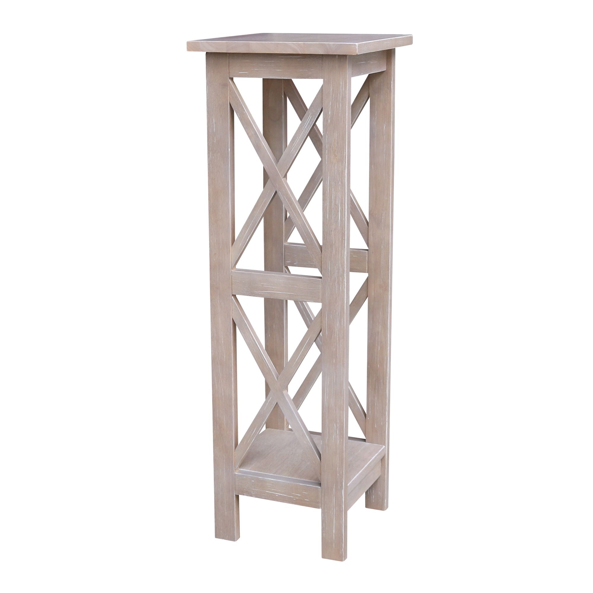 Solid Wood X Sided Plant Stand In Washed Gray Taupe – Walmart Regarding 2019 Weathered Gray Plant Stands (View 8 of 10)