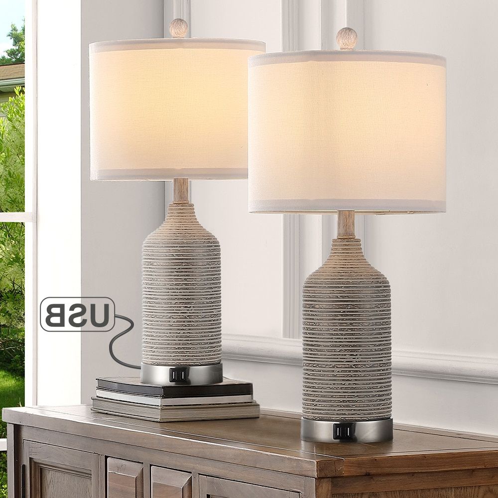 Standing Lamps With Usb Regarding Well Liked Usb Port Table Lamps At Lowes (View 6 of 10)