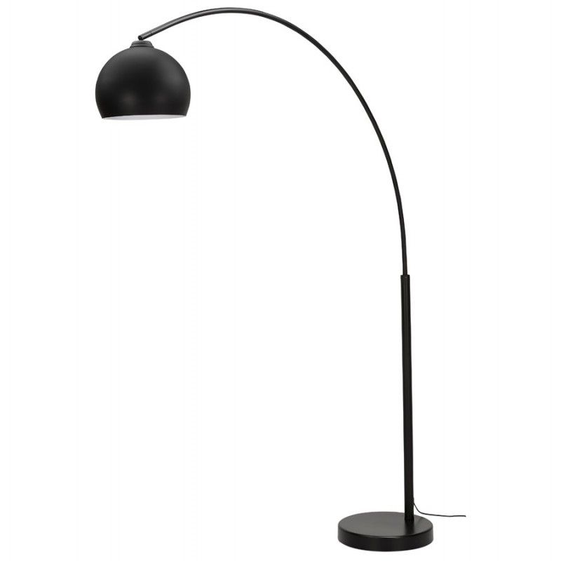 Steel Standing Lamps With Regard To Best And Newest Arc Floor Lamp In Black Metal With Minimalist Lines (View 1 of 10)