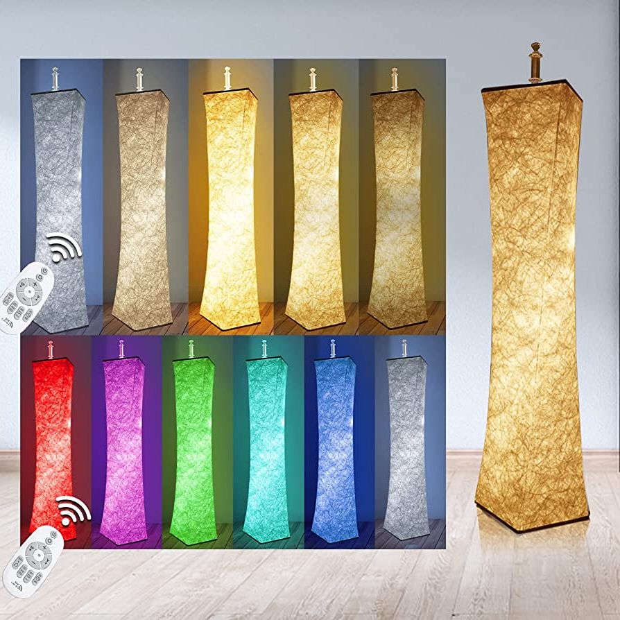 Trendy 62 Inch Standing Lamps Pertaining To Amazon: Floor Lamp For Bedroom, 62 Inch Square Rgb Color Changing Standing  Lamp, Dimmable Multicolored Strip Lamp With Fabric Shade, Modern Tall Lamp  With Remote Control For Party, Festival, Hotel, Kids Room : (View 2 of 10)