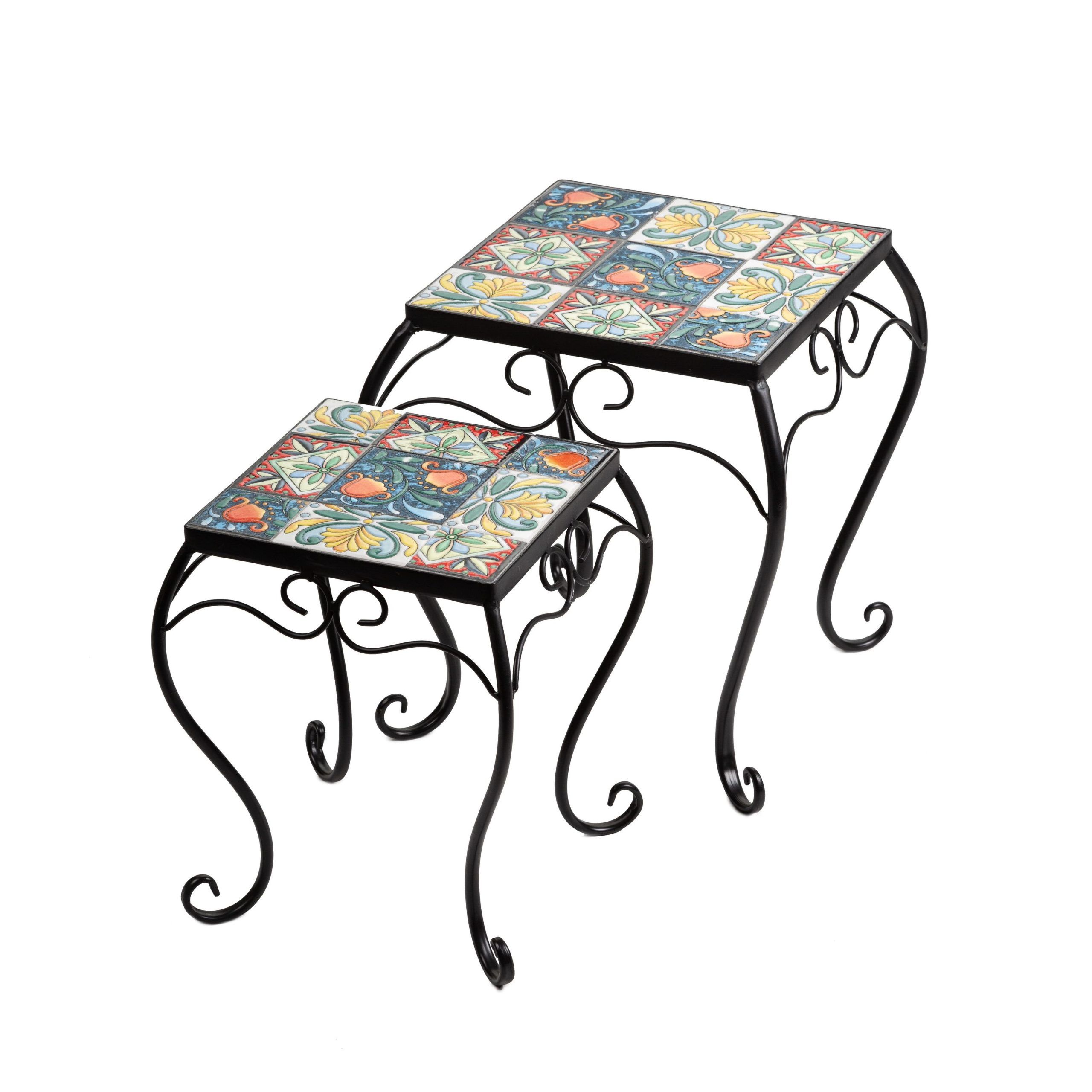 Trendy Home View Design Metal/ceramic Plant Stand W/mosaic Design  (View 9 of 10)