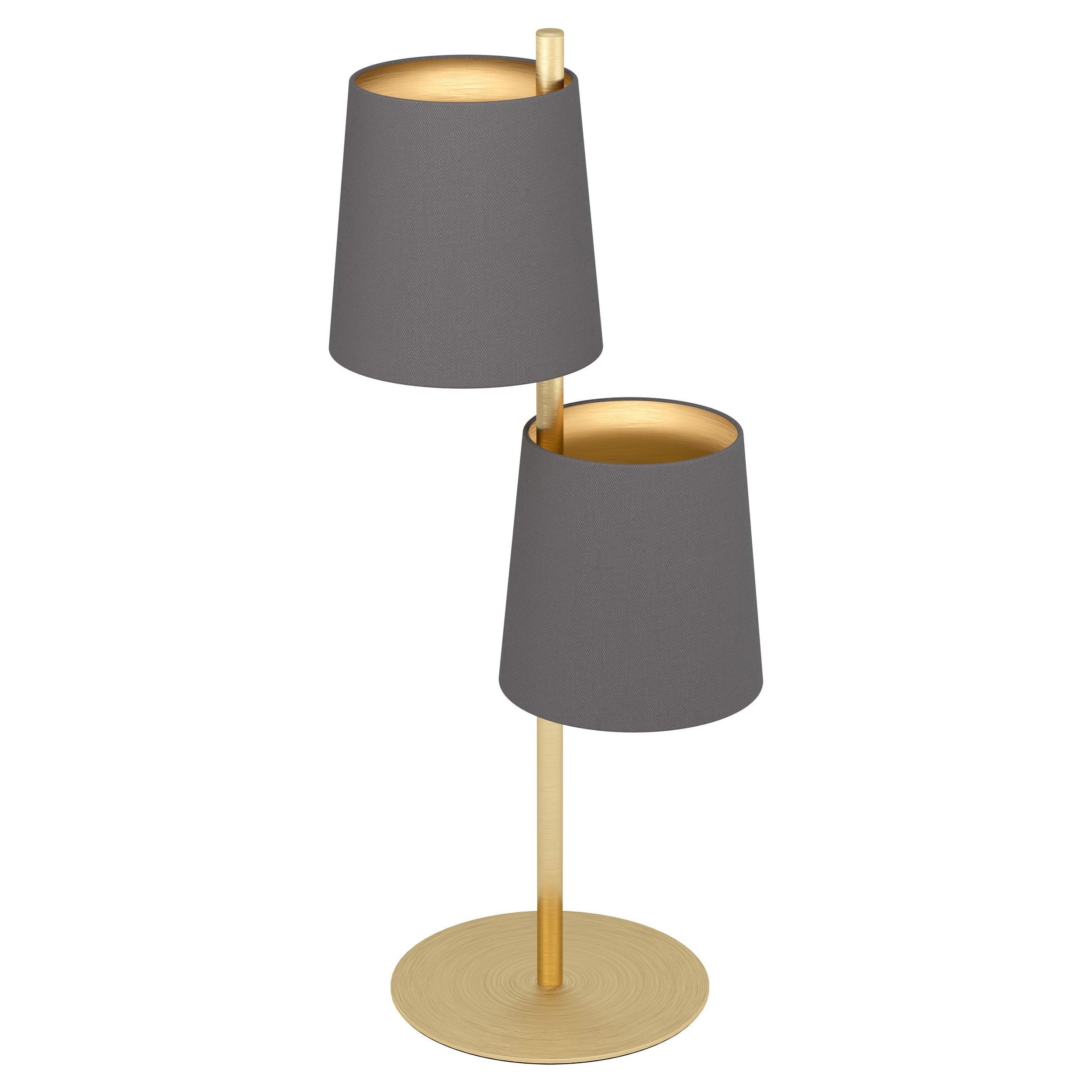 Trendy Lume Modern Lamp In Dove Gray And Gold Fabric 2 Lights Gl0029 In 2 Light Standing Lamps (View 5 of 10)
