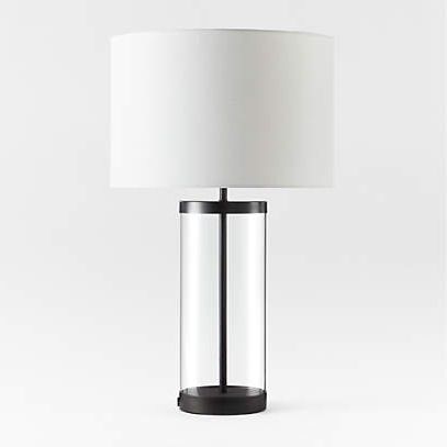 Trendy White Shade Standing Lamps Pertaining To Promenade Avenue Black And Glass Table Lamp With White Shade Bedroom  Lighting + Reviews (View 7 of 10)