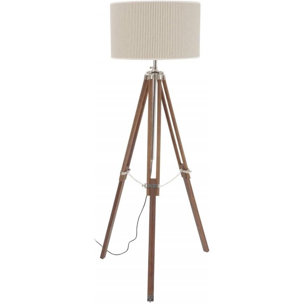 Tripod Standing Lamps Intended For Most Popular Buy Libra Natural Wood And Nickel Tripod Floor Lamp From Fusion Living (View 8 of 10)