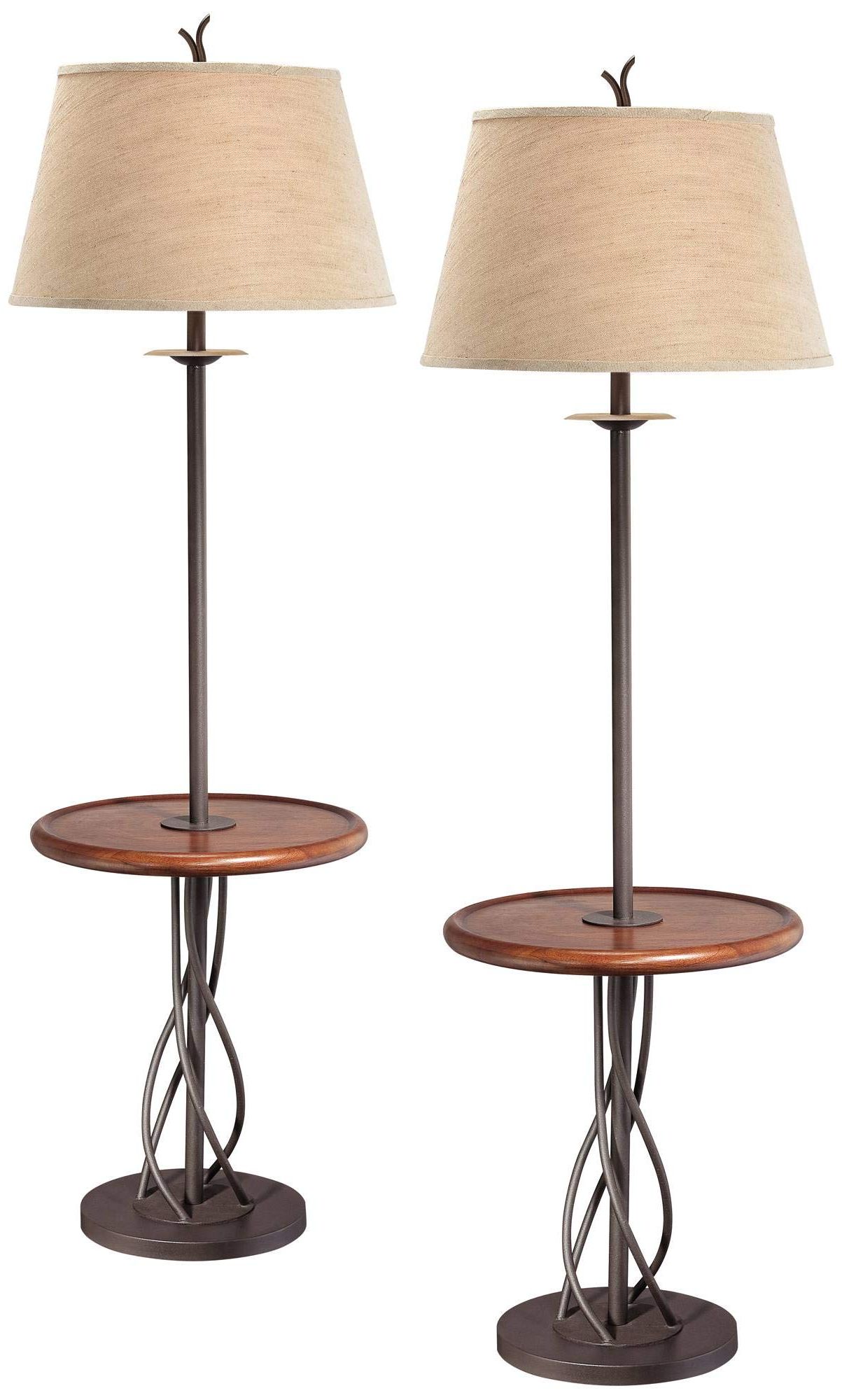 Walnut Standing Lamps Inside Preferred Franklin Iron Works Rustic Farmhouse Industrial Standing Floor Lamps  (View 8 of 10)