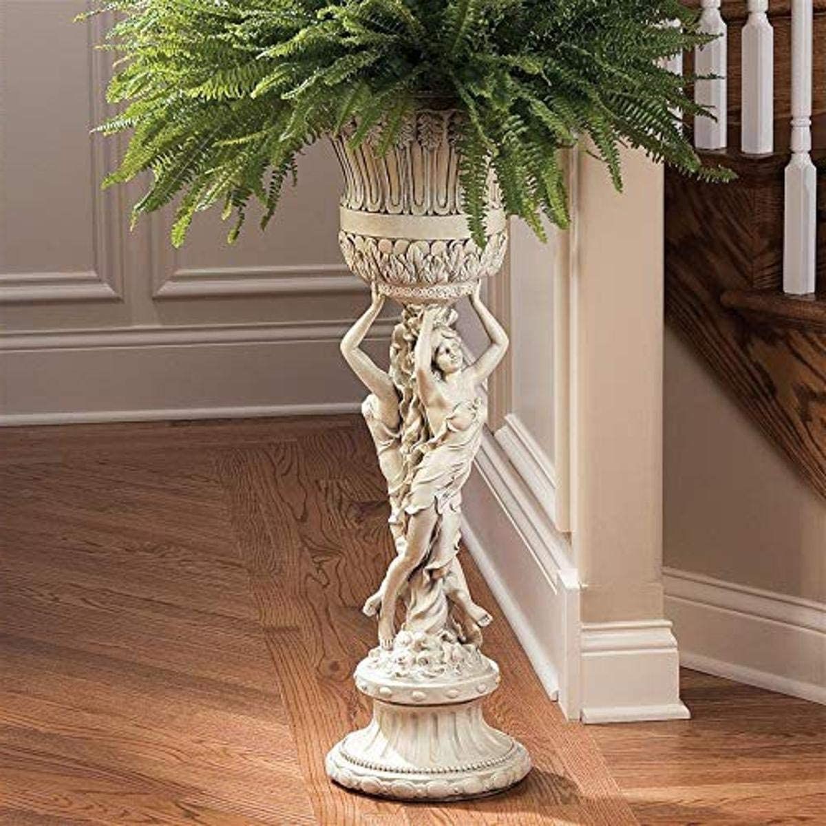 Well Known Stone Plant Stands In Design Toscano Ky9055 Les Filles Joyeuses Pedestal Column Plant Stand With  Urn, Polyresin, Antique Stone, 91.5 Cm : Amazon.co (View 1 of 10)