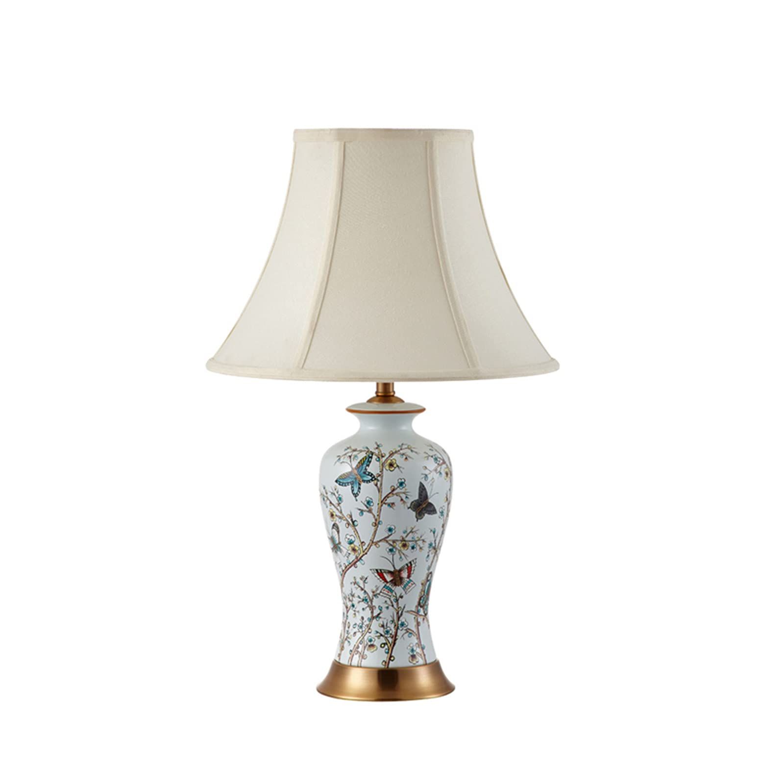 Well Known Taerau White Ceramic Table Lamps, Office Living Room Painted Pattern Golden  Carved Base Table Lamps 5736cm(size:5736cm) With Regard To Carved Pattern Standing Lamps (View 5 of 10)