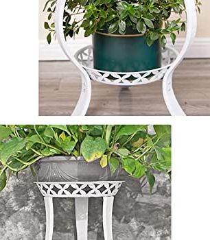 Well Known White 32 Inch Plant Stands Inside Yeavs 2 Pack Metal Plant Stand 2 Tier, 32 Inch Rustproof Decorative Flower  Pot Shelf Rack Indoor Outdoor Garden Office, Planter Display Holders Stand ( White) (View 6 of 10)