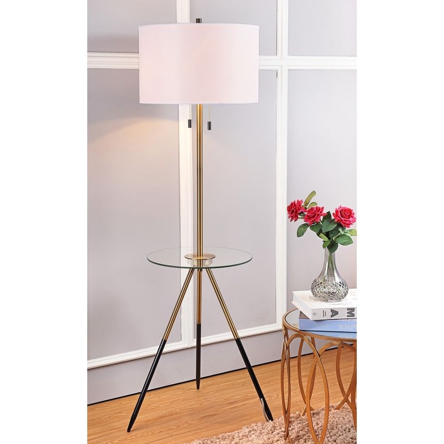 Well Liked 61 Inch Standing Lamps Within Safavieh Lighting 61 Inch Morrison Gold/ Black Side Table Led Floor Lamp –  17.5" X  (View 7 of 10)