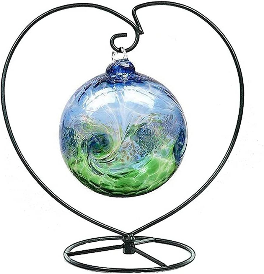 Well Liked Ball Plant Stands For Amazon: Ornament Display Stand Air Plant Stand Iron Hanging Stand Flower  Pot Stand Rack Holder For Hanging Glass Globe Witch Ball Terrarium  Christmas Ornament And Home Wedding Decoration(black) (love) : Everything  Else (View 8 of 10)