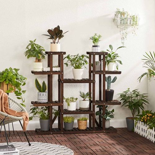 Well Liked Brown Plant Stands Pertaining To Plant Stand Rustic Dark Brown (View 2 of 10)