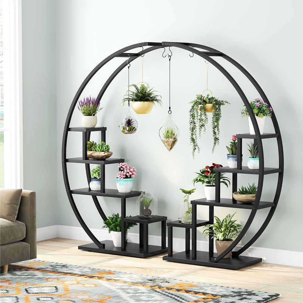 Well Liked Round Plant Stands Within Latitude Run® Evorn Round Etagere Plant Stand & Reviews (View 1 of 10)