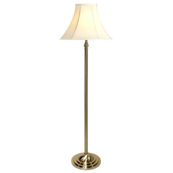 Well Liked Satin Brass Standing Lamps Pertaining To Art Deco Floor Lamp – Satin Brass (View 6 of 10)