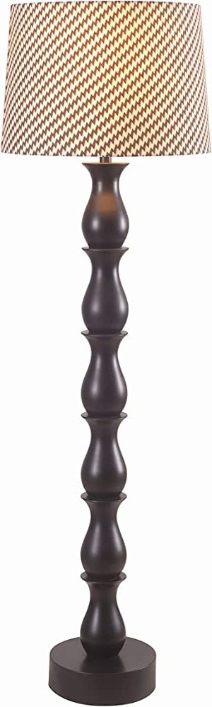 Widely Used 58 Inch Standing Lamps Intended For Kenroy Home Modern Eclectic Floor Lamp, 58 Inch Height, Oil Rubbed Bronze  Finish, Brown And Cream Ikat Fabric Tapered Drum Shade, 3 Way Adjustable  Lighting – Floor Lamps For Living Room – Amazon (View 8 of 10)