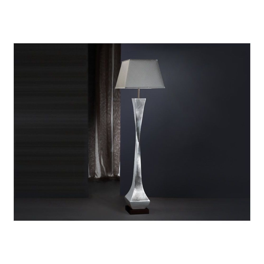 Widely Used Silver Chrome Standing Lamps Inside 661543uk Deco 1 Light Floor Lamp Silver Walnut Chrome (View 9 of 10)